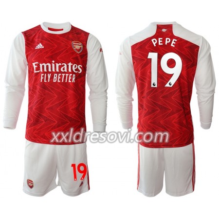 Arsenal Nicolas Pepe 19 Domaći Dječji Komplet Dresovi za Nogomet 2020-2021 Dugim Rukavima (+ kratke hlače)